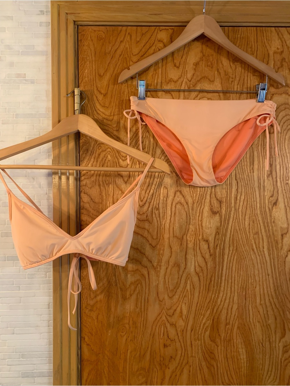 Roxy Peach Tie-Back Bikini Set - Light Peach